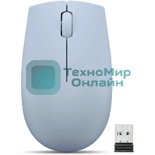 Мышь беспроводная Lenovo 300 светло-голубой, 1000 dpi, радиоканал, USB, кнопки - 3