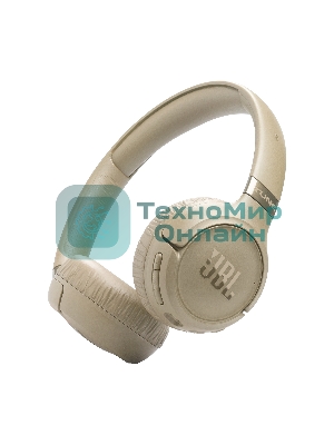 Беспроводные/проводные наушники JBL Tune 680NC бежевый, накладные, Bluetooth + проводной, адаптивное шумоподавление