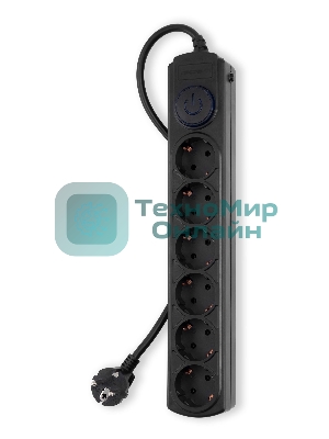 Сетевой фильтр Ippon BK-6-EU-1.8-16-B 1.8 м, 6 розеток, черный, коробка