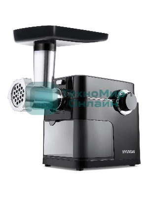 Мясорубка электрическая Hyundai HY-MG5491 черный, 1900 Вт, 2.4 кг/мин, реверс, защита от перегрузки, насадки - 5