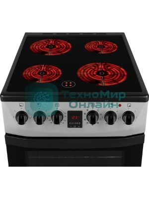 Плита электрическая Weissgauff WES 2V16 SE Premium Line серебристый, конфорок 4 электрических, духовка 50 л, 50 см x 85 см x 60 см