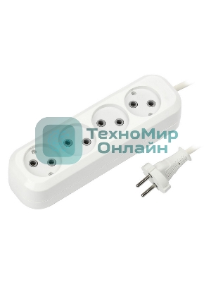 Удлинитель бытовой Smartbuy (SBE-10-4-05-N) 4 гнз х 5,0 м (10А/2.2кВт, ПВС 2х1.0)