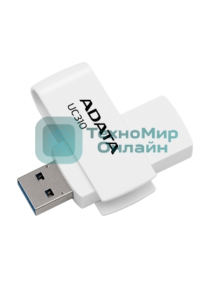 Флешка USB ADATA UC310 (UC310-128G-RWH), 128Gb, USB 3.2 Gen1, R/W 100/30, белый