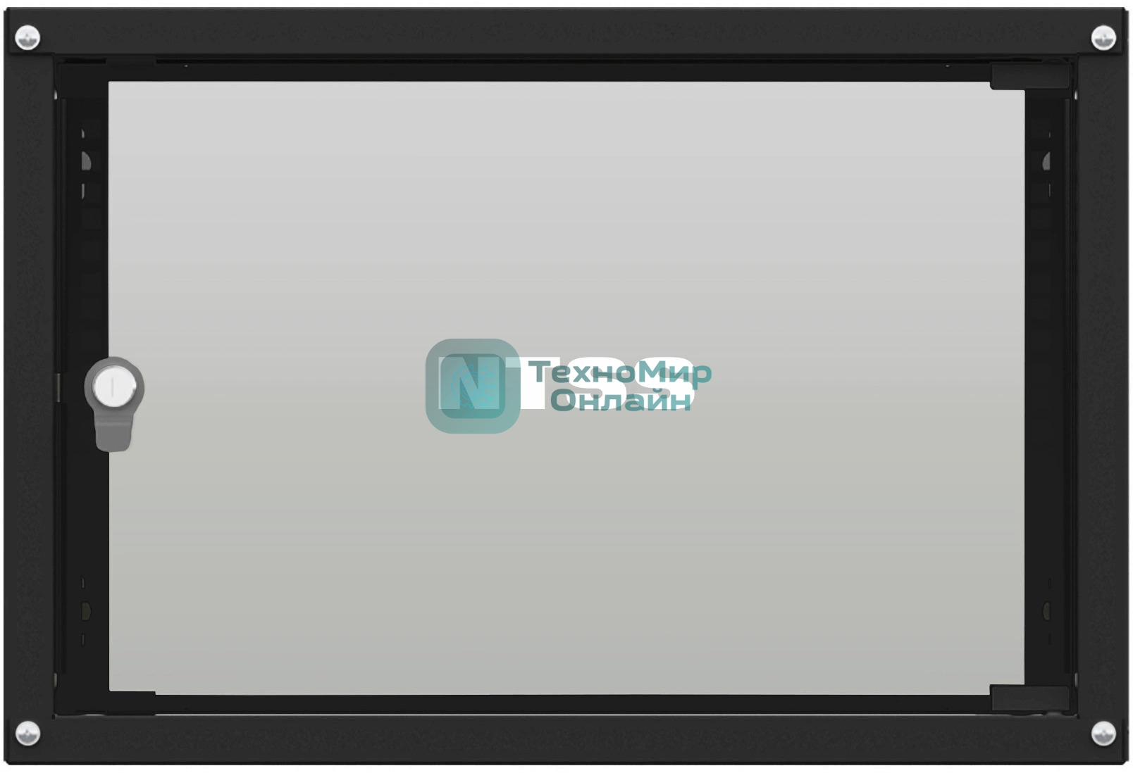 Шкаф коммутационный NTSS Lime (NTSS-WL6U5545GS-BL) настенный 6U 550x450 мм пер. дв. стекл несъемн. бок. пан. 30 кг черный 370 мм 9.6 кг 110 град. 370 мм IP20 сталь