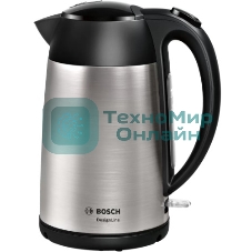 Чайник электрический Bosch TWK3P420 1.7 л, 2400 Вт, черный (корпус: нержавеющая сталь)