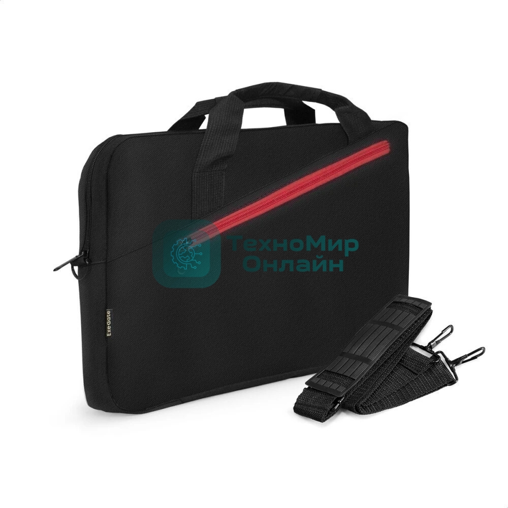 Сумка для ноутбука ExeGate Start S1518 Black, черная, полиэстер, для ноутбуков до 15.6