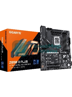 Материнская плата Gigabyte Z890 D PLUS, LGA 1851, Intel Z890, 4xDDR5, 4xSATA, 4xM.2, 1xPCIe 5.0 x16, 2xPCIe 4.0 x16, 1xDP, 1x2.5Gb LAN, 1xUSB-C 10Gbps, 1xUSB-A 10Gbps, 4xUSB-A 5Gbps, 4xUSB-A 2.0, 3x3.5 мм, 7.1, чёрный, ATX