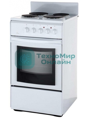 Плита электрическая Flama AE 1402 W белый, конфорок 4 шт, духовка 50 л, 50 см x 85 см x 60 см
