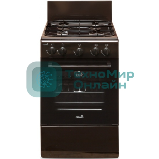 Газовая плита Cezaris ПГ 2150-03 коричневый, конфорок 4 шт, духовка 43 л, 51 см x 85 см x 55 см
