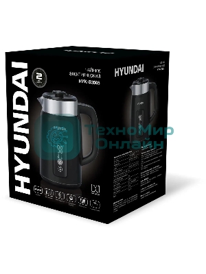 Чайник электрический Hyundai HYK-S3505 1.5 л, 2200 Вт, черный