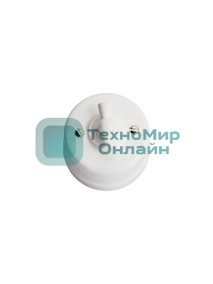 Выключатель проходной поворотный Bironi B1-201-21 1-кл. ОП Лизетта 10А IP20 ретро 4 полож. ABS-пластик белый