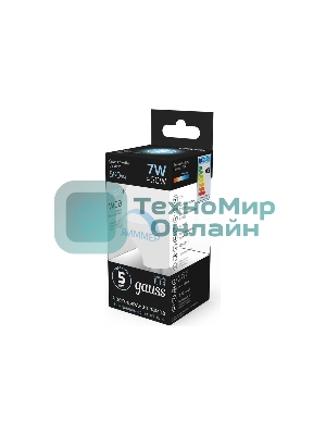 Лампа светодиодная Gauss Led Globe-dim E14 7Вт 4100К диммируемая