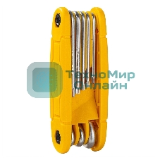 Набор складных шестигранных ключей TORX Deli DL234308 размеры T9,T10,T15,T20,T25,T27,T30,T40, пластиковый держатель