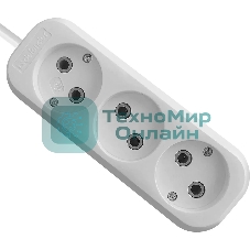 Удлинитель Defender (99276) B230 - 3 роз х 2 м, белый