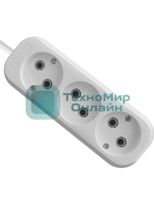 Удлинитель Defender (99276) B230 - 3 роз х 2 м, белый