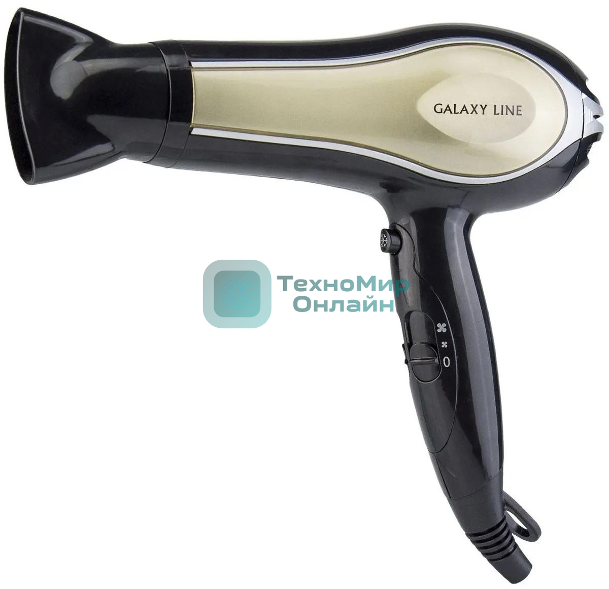 Фен Galaxy GL 4316 черный/золотистый, 2200 Вт