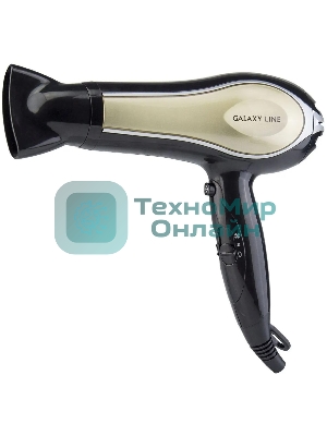Фен Galaxy GL 4316 черный/золотистый, 2200 Вт