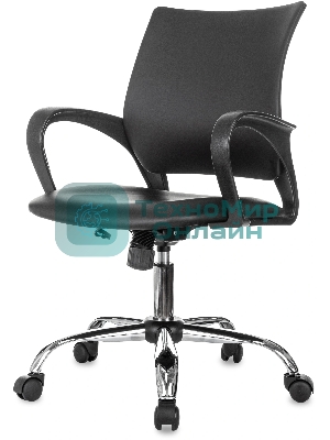 Кресло компьютерное Бюрократ CH-695NSL черный, экокожа, крестов. металл хром