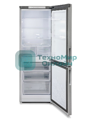 Холодильник Бирюса M6133 металлик двухкамерный 210/100 л морозилка снизу, аавтоматическое оттаивание