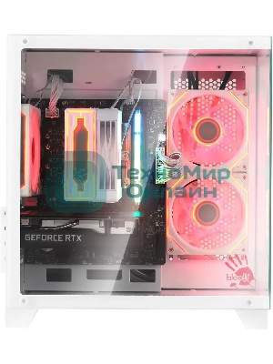 Компьютерный корпус Bloody BD-CC105 белый без БП mATX 5x120мм 1xUSB 2.0 1xUSB 3.0 audio bott PSU