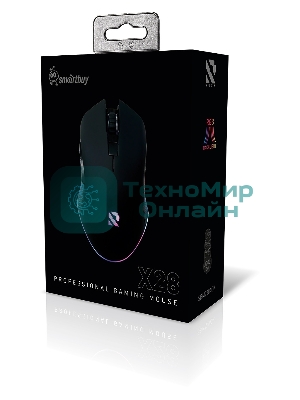 Мышь игровая беспроводная Smartbuy серия RUSH X28 черная (SBM728AGK) /40.  