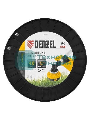 Леска для триммера Denzel двухкомпонентная звезда, 4,0 мм х 93 м, на DIN катушке EXTRA CORD