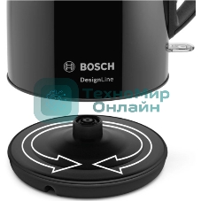 Чайник электрический Bosch TWK3P423 1.7 л, 2400 Вт, черный (корпус: нержавеющая сталь)