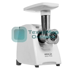 Мясорубка электрическая Аксион М35.02 белый, 1500 Вт, 1.7 кг/мин, реверс, защита от перегрузки, насадки - 4