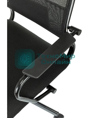 Кресло Бюрократ CH Balance-Low черный экокожа низк.спин. крестов. металл