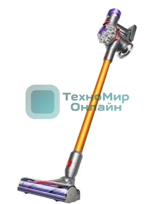 Пылесос вертикальный Dyson V8 Absolute оранжевый/серебристый, питание от аккумулятора, 115 Вт, уборка сухая, пылесборник 0.54 л