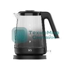 Электрочайник BQ KT1000G черный, 1.7 л, 2200 Вт, скрытый нагревательный элемент