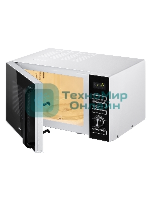 Микроволновая печь BBK 25MWS-970T/WB белый, 25 л, 900 Вт, переключатели - кнопки, поворотный механизм