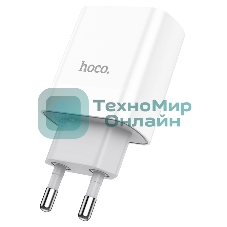 Сетевое зарядное устройство HOCO C80A Rapido 1xUSB + 1xUSB-C, 3.1A, 20W, белый