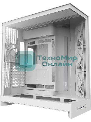 Компьютерный корпус без блока питания Case NZXT H9 Flow RGb+ (2025), Midi-Tower, TG, 6x140мм RGb + 1x120мм RGb, 2xUSB-A 3.2 + 1xUSB-C 3.2, E-ATX, ATX, mATX, mITX белый