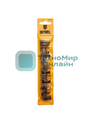 Бур по бетону Denzel двойная спираль, Cobalt W-tip, 14x160 мм, SDS PLUS