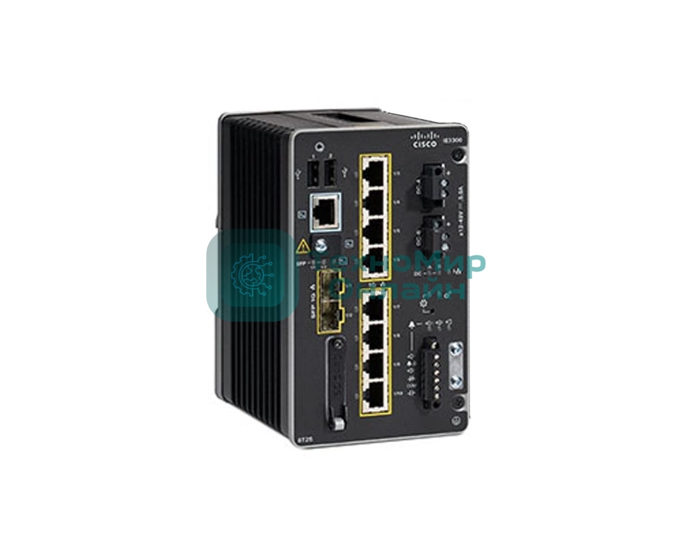 Коммутатор Cisco IE-3300-8T2S-E, 8×1 Гбит/с + 2×1 Гбит/с SFP, управляемый