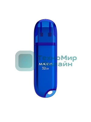 Флешка USB Maxvi P1 blue (FD32GBUSB20C10P1), 32Gb, USB 2.0, R/W 15/5, синий