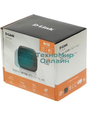 Роутер беспроводной D-Link DSL-2640U/R1A ADSL2+ черный ANNEX А