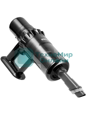 Пылесос вертикальный Kitfort КТ-5284 черный, питание от аккумулятора, 130 Вт, пылесборник 0,6 л