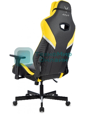Кресло игровое Knight Thunder 5X черный/желтый эко.кожа крестов. металл