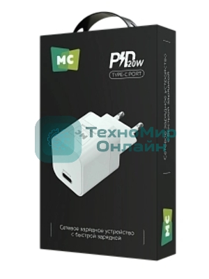 Сетевое зарядное устройство MORE CHOICE (4620202555816) NC86 1Type-C 3.0A PD 20W, белый