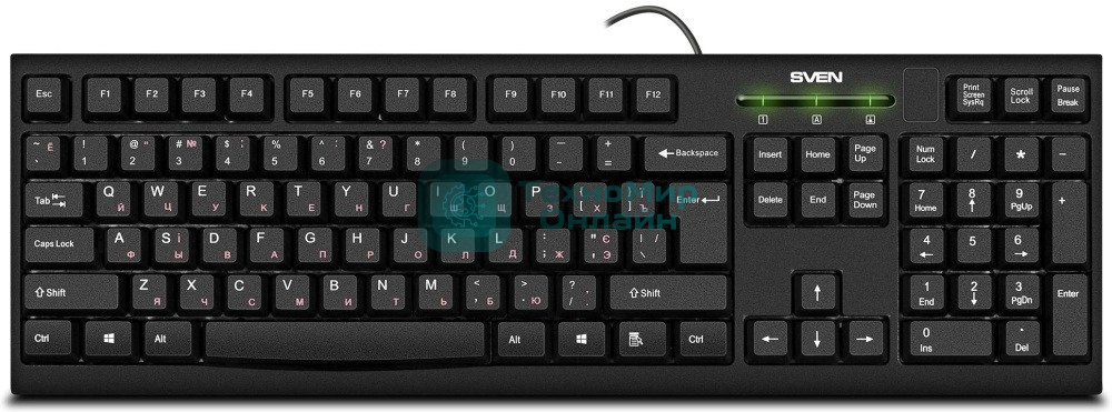 Клавиатура SVEN KB-S300 проводная, USB Type-A, чёрный