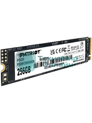 Накопитель SSD Patriot P320, 256Gb, PCIe 3.0 x4, M.2 2280, NVMe, R/W 2200/1200