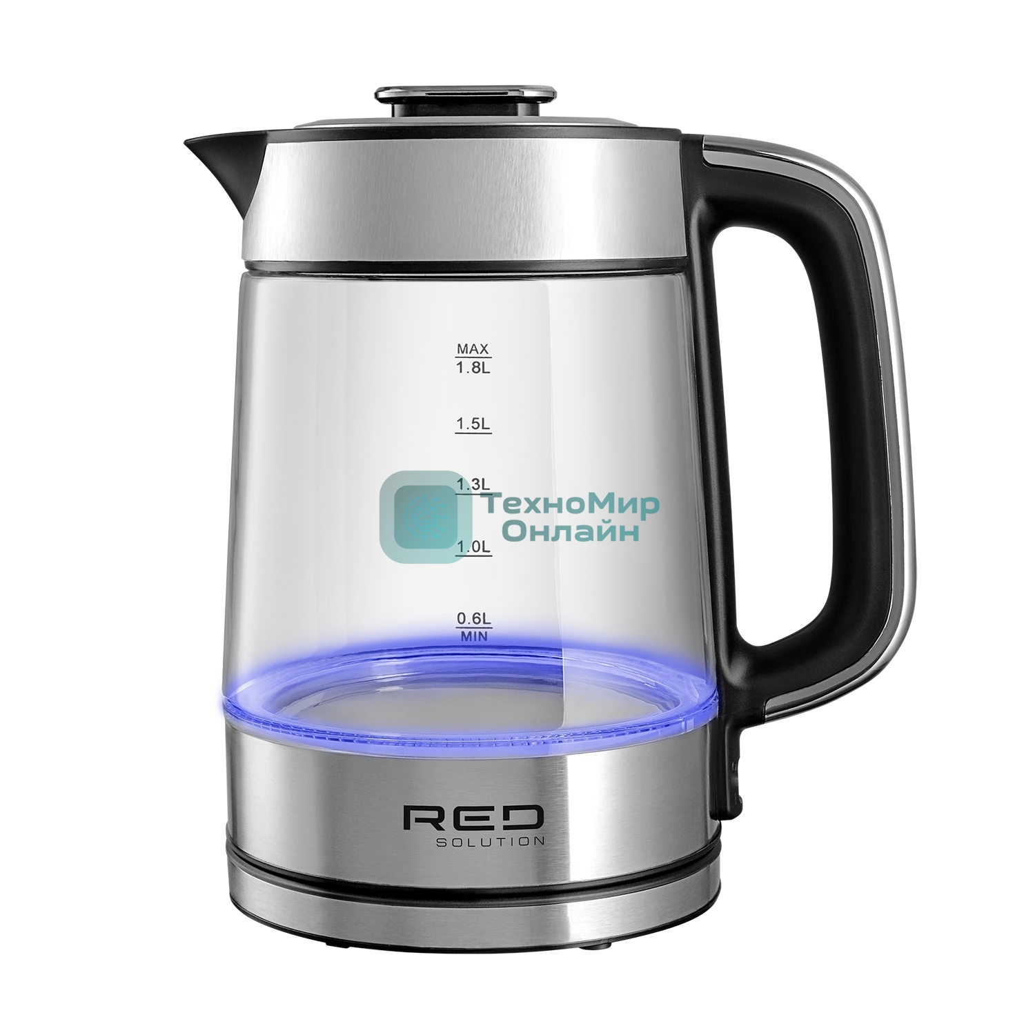Чайник электрический Red Solution G104 1.7 л, 2200 Вт, черный/серебристый, нержавеющая сталь/стекло/пластик