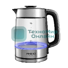 Чайник электрический Red Solution G104 1.7 л, 2200 Вт, черный/серебристый, нержавеющая сталь/стекло/пластик