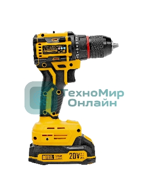 Дрель-шуруповерт Denzel CDH-BL-20, 20 В, 2 Ач, 50 Нм, бесщеточный