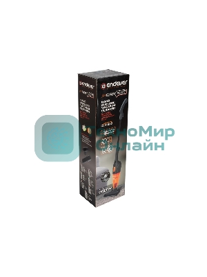 Пылесос вертикальный Endever SkyClean VC-277 темно-серый/оранжевый, питание от сети, 130 Вт, уборка сухая, пылесборник 1.2 л