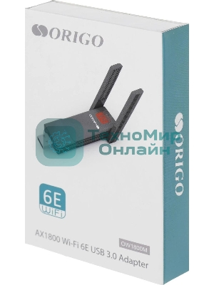 Сетевой адаптер Wi-Fi Origo OW1800M, AX1800, USB 3.0, (ант.внеш.несъем.) 2ант.