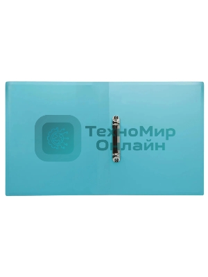 Папка на 2-х кольцах Бюрократ Pastel PAST0812/2RBLUE A4, пластик, 0.5мм корешок 27мм, торцевой карман с бумажной вставкой, голубой