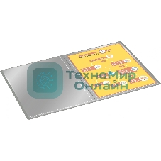 Папка с 30 прозрачными вкладками Silwerhof Eco A4, пластик, 0.5мм, серый